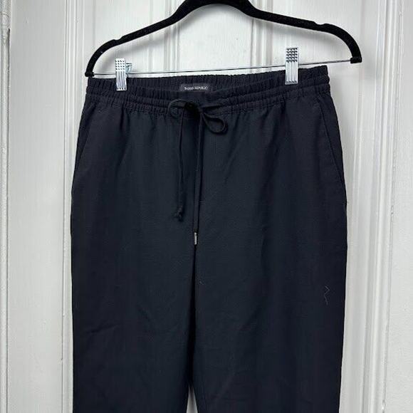Banana Republic Pants Womens Small Black Drawstring Pockets High Rise Tapered - Picture 2 of 7